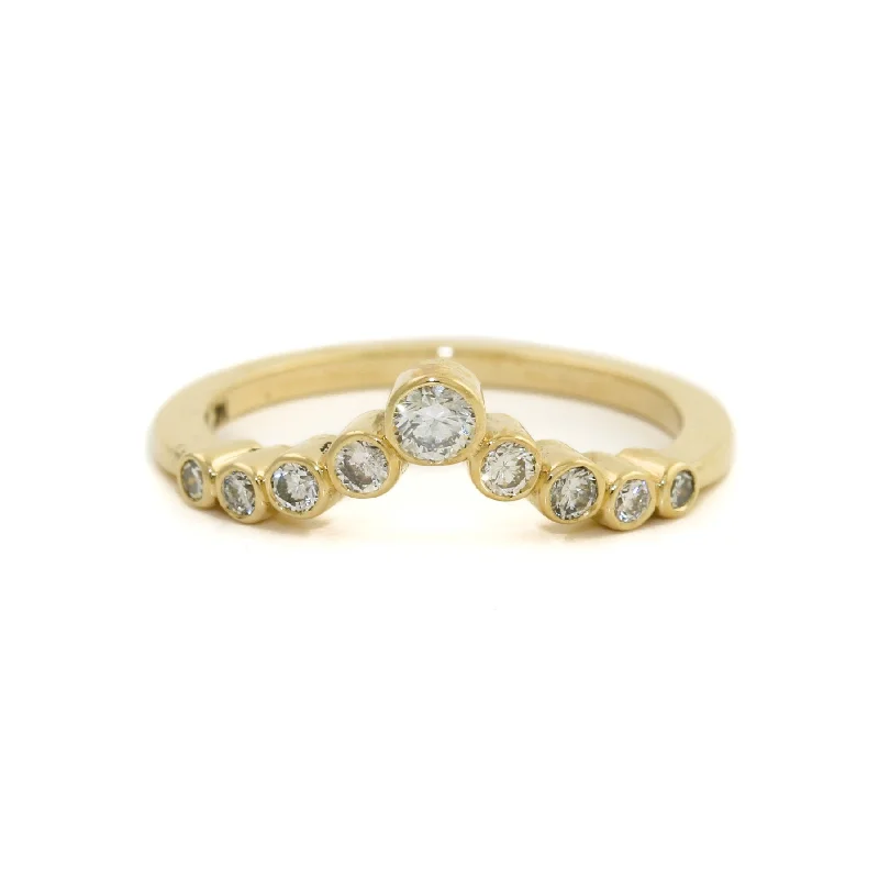 Pure form rings-"The Sophie" 14K Gold Diamond Bezel Tiara Band