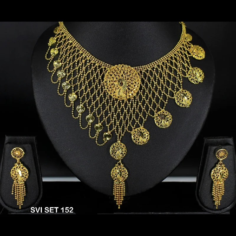 Neat-line necklaces-Mahavir Forming Gold Necklace Set   - SVI SET 152