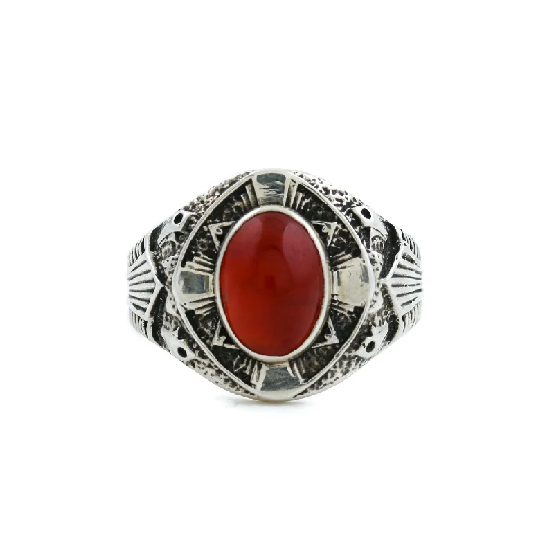 Glossy band rings-Carnelian "St. Augustine" Ring