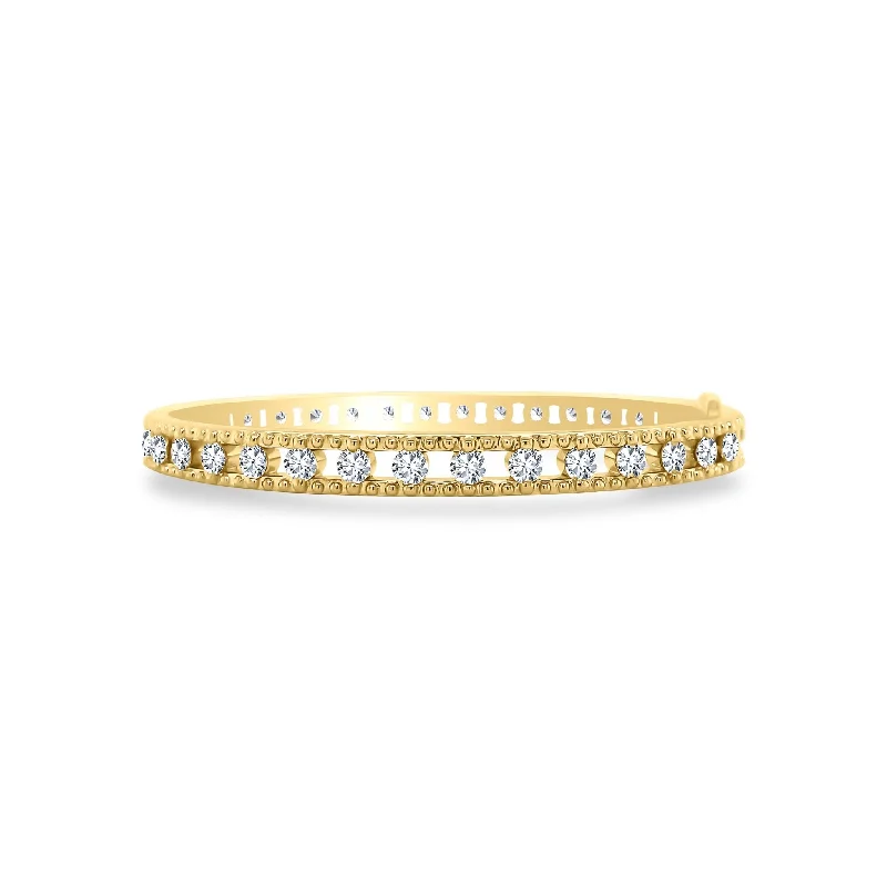 Bead trim bangles-Diamond Cage Bangle