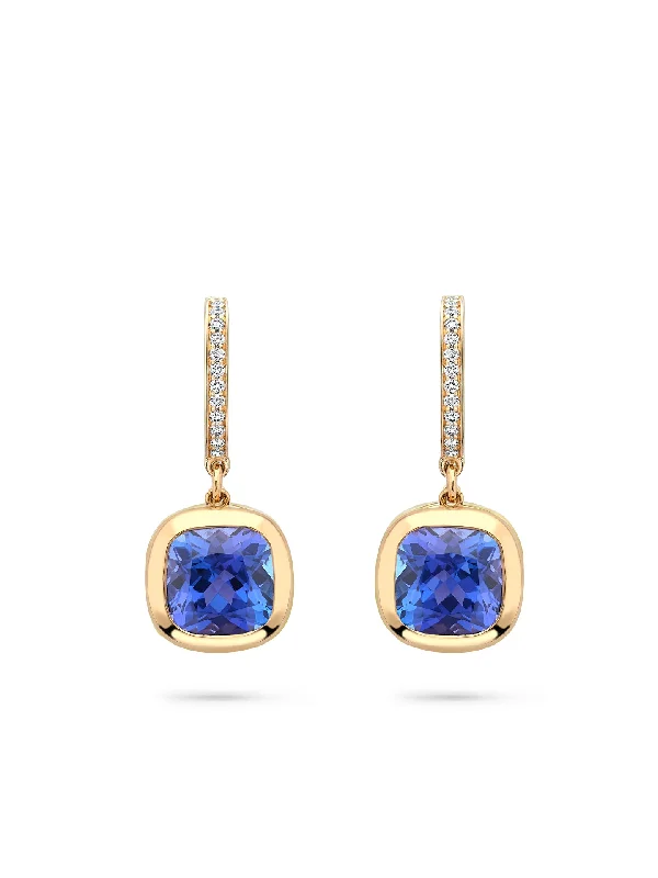 Tiny bead earrings-Florentine Dolce Vita Cushion Tanzanite Earrings