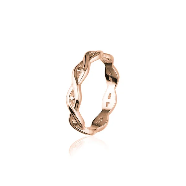 Mixed metal rings-Celtic Rose Gold Ring RR153