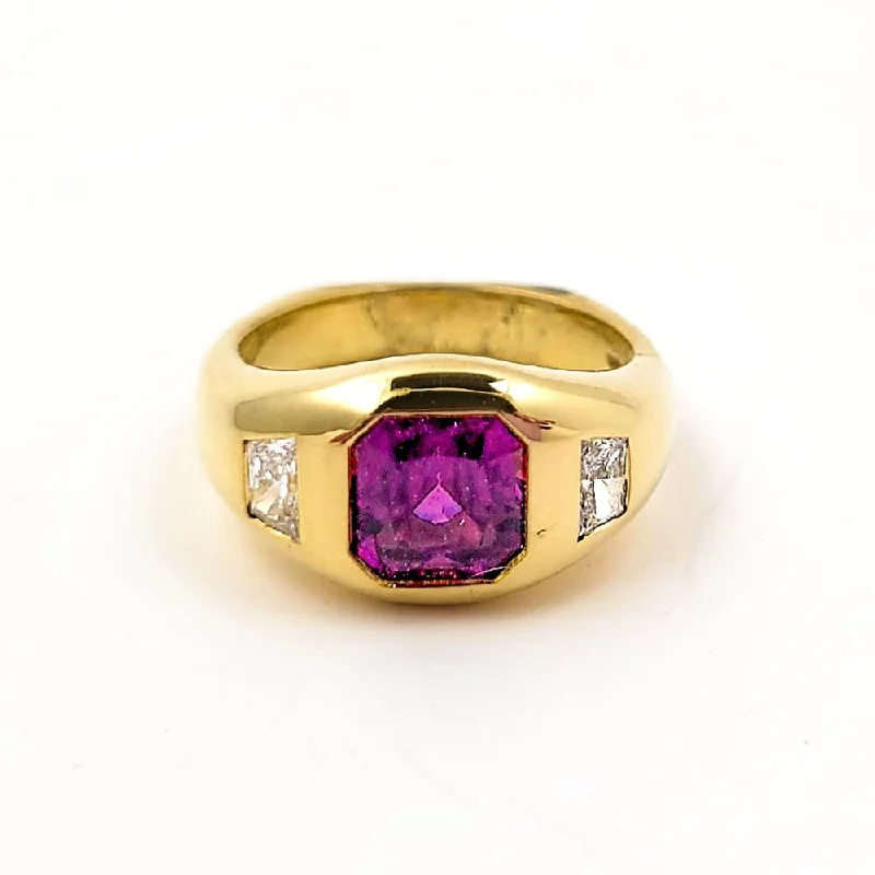 High gloss rings-Vivaldi Purple Garnet Diamond Ring