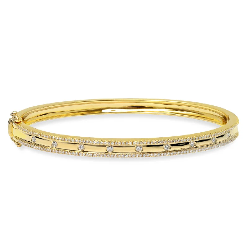 Curved charm bangles-Diamond Bangle