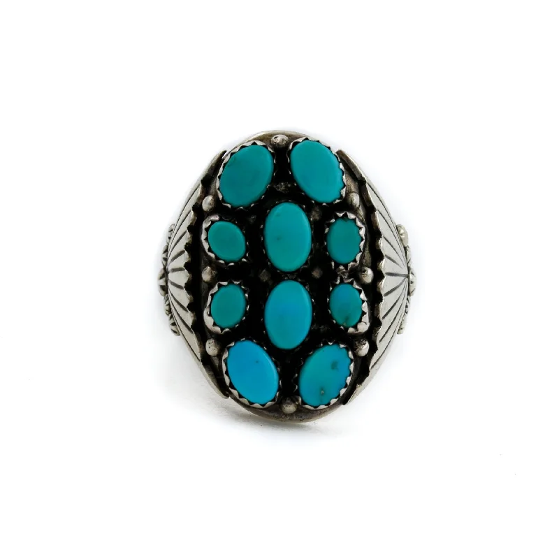 Tiny star rings-Navajo Sleeping Beauty Turquoise Ring