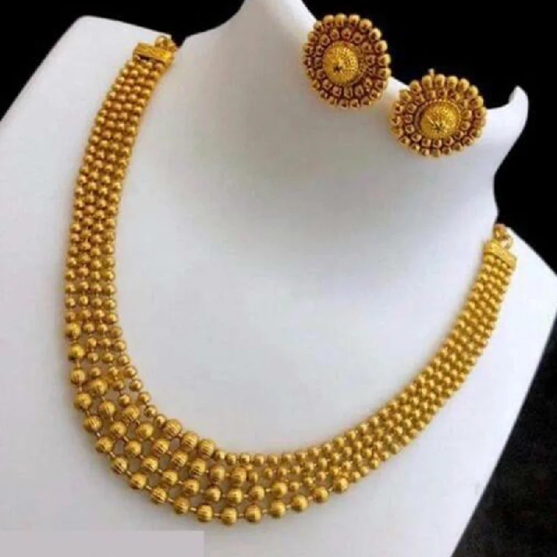 Cosmic charm necklaces-India Art Gold Plated Necklace Set