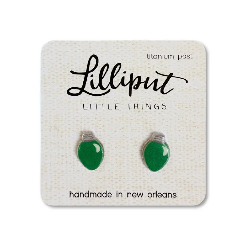 Coiled cord earrings-Lilliput Little Things Christmas Bulb Earrings