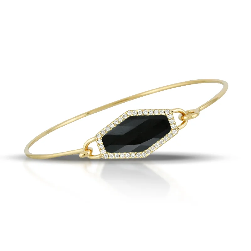 Morganite bangles-Black Onyx and Diamond Bracelet