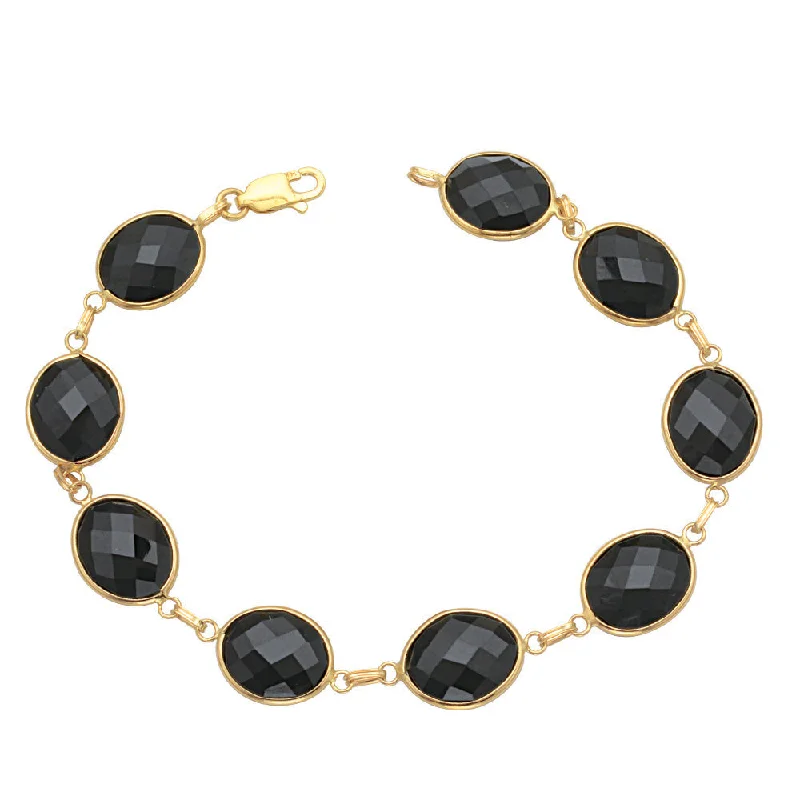 Owl motif bangles-Black Onyx Bracelet