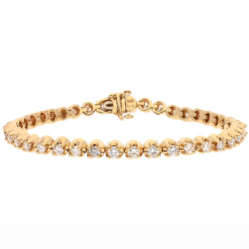 Tiny dot bangles-14K Yellow Gold Diamond Tennis Bracelet