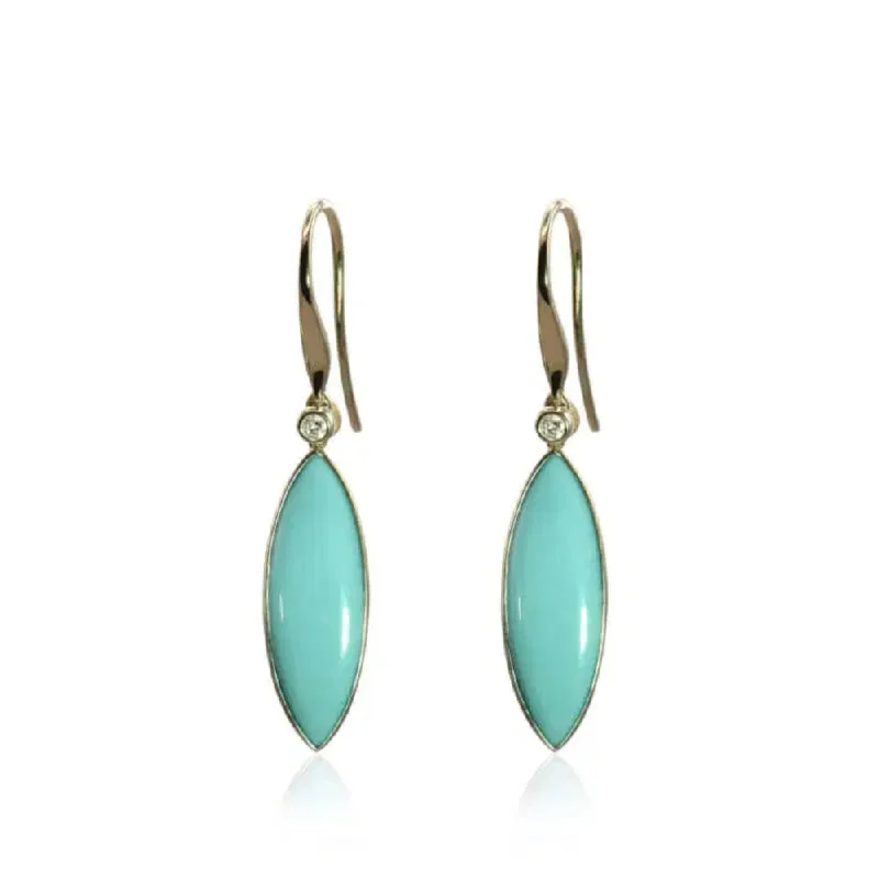 Flat badge earrings-14k Gemstone Drop Earrings