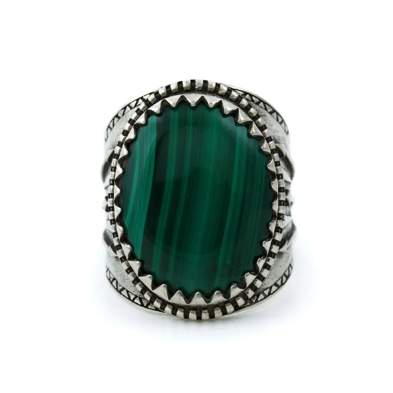 Fox design rings-Malachite "Arrow" Ring