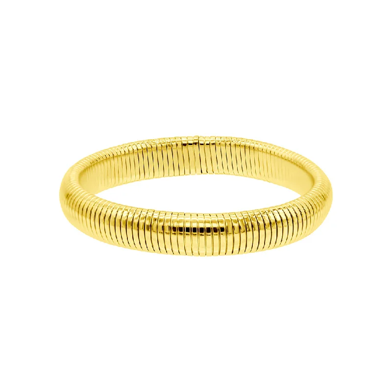 High gloss bangles-14k Gold Plated .5" Tall Omega Bracelet