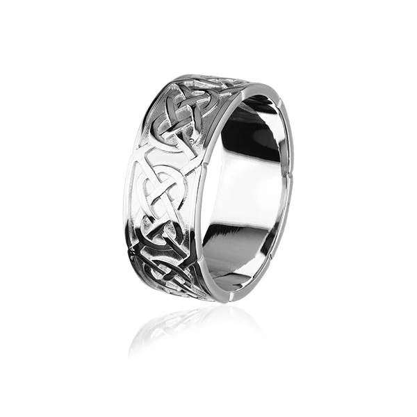 Sleek design rings-Celtic Silver Ring XXR126