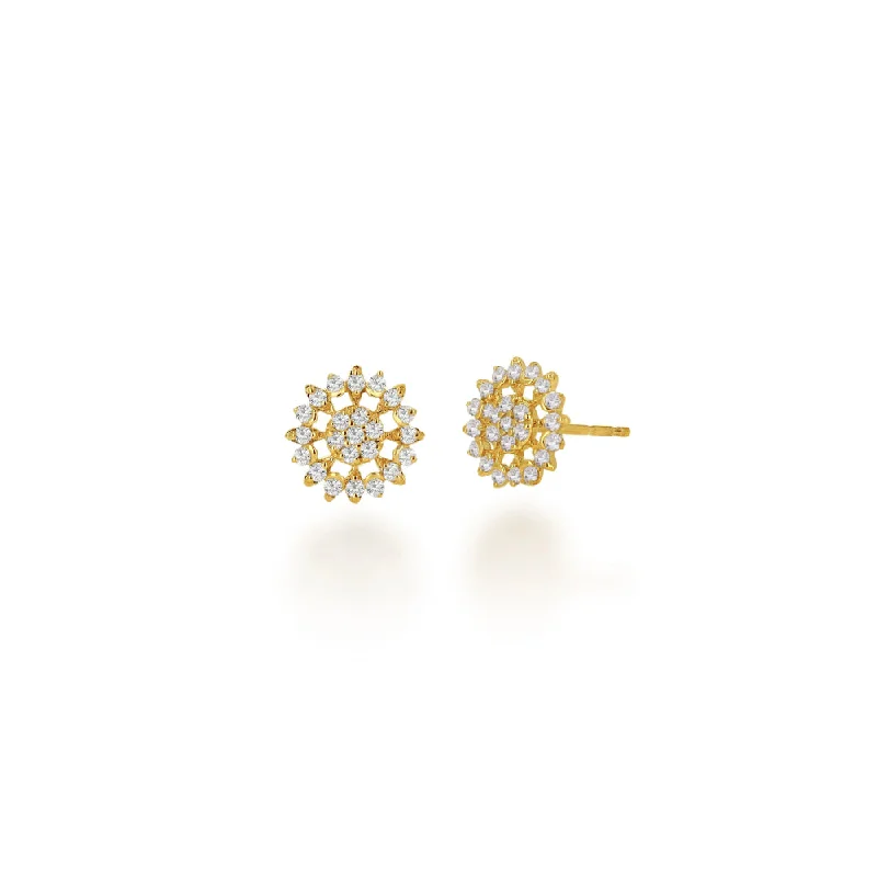 Pure stud earrings-Rachel Reid 14k Gold Diamond Stud Earrings