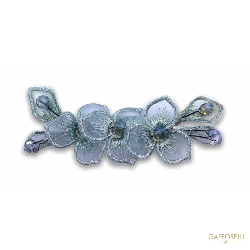 Glossy enamel brooch-Brooch with Floral Pattern and Rhinestones H267- Gafforelli Srl