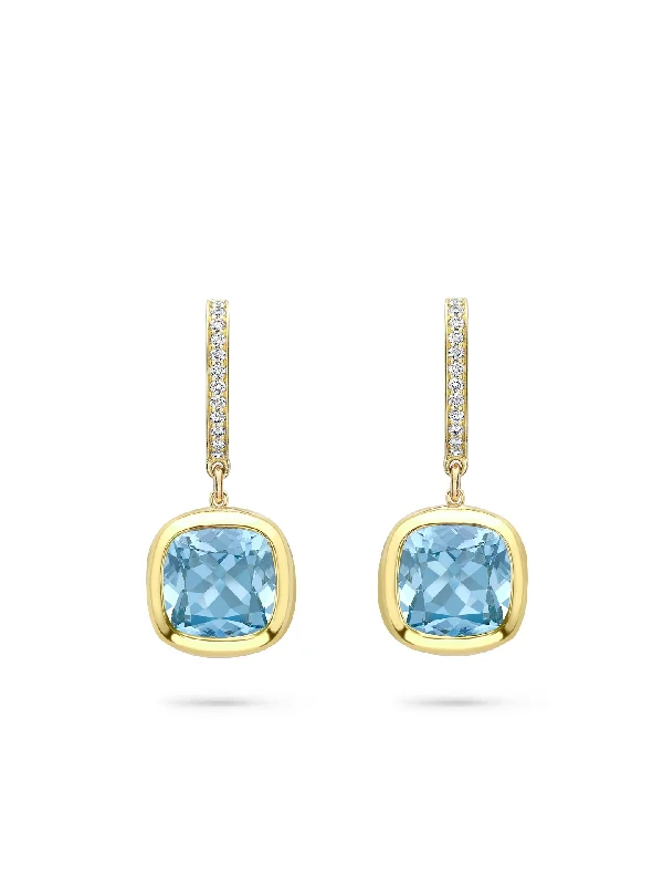 Smooth dangle earrings-Florentine Dolce Vita Cushion Aquamarine Earrings