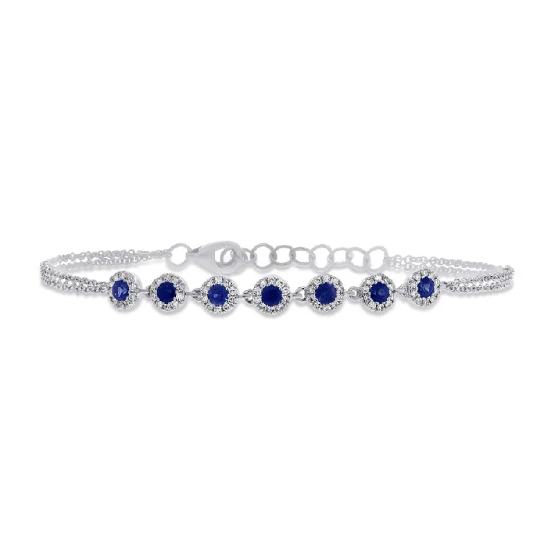 Surf bead bangles-Sapphire and Diamond Bracelet