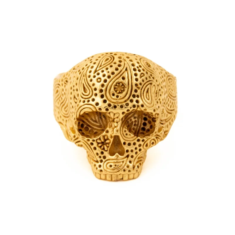 Joy charm rings-Gold "Lord Paisley" Skull Ring