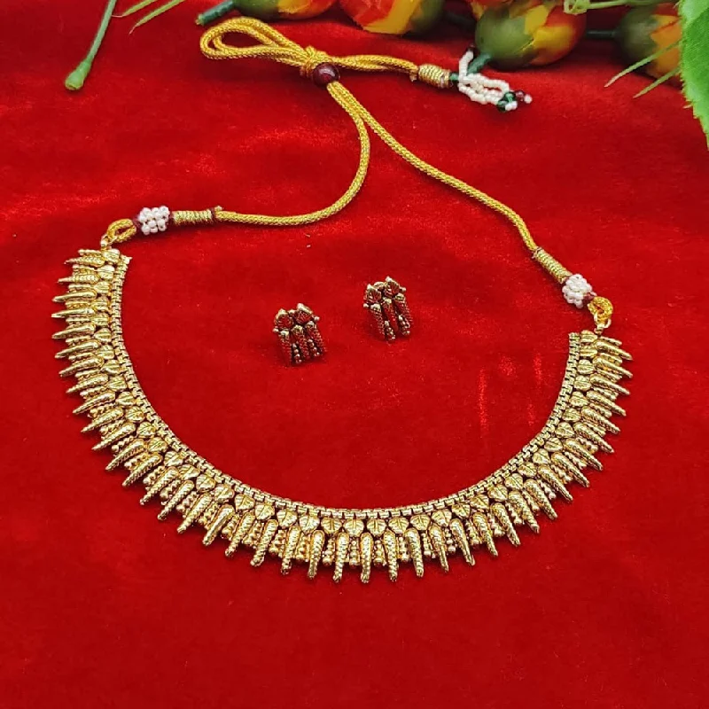 Silk cord necklaces-Manisha Jewellery Gold Plated Necklace Set