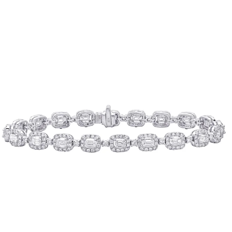 Round gem bangles-Diamond Tennis Bracelet