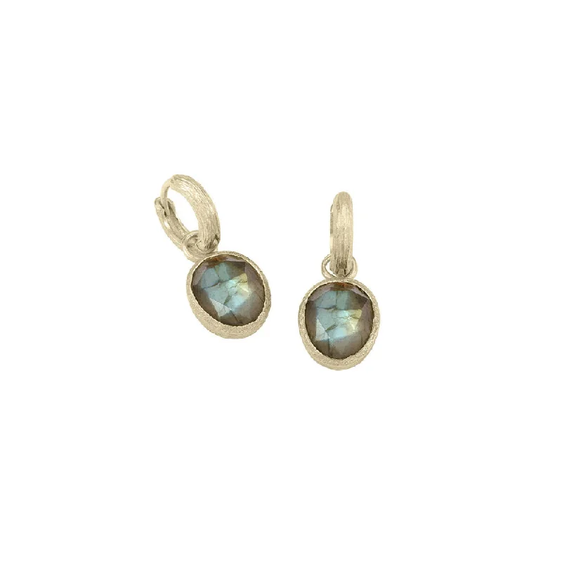 Layered gem earrings-Jorge Revilla Shade Collection Labradorite Drop Earrings