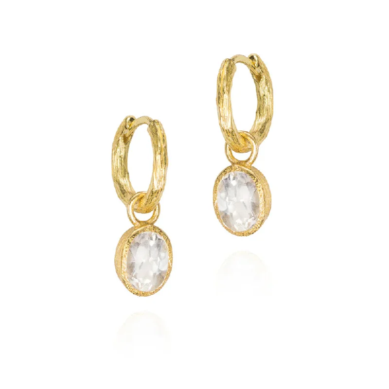 Alloy design earrings-Jorge Revilla Zen Collection White Topaz Drop Earrings