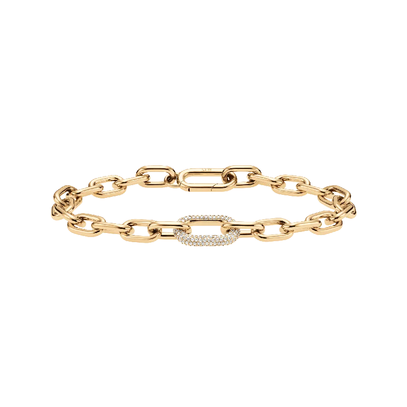 Daisy motif bangles-Crystal Link Bracelet Gold