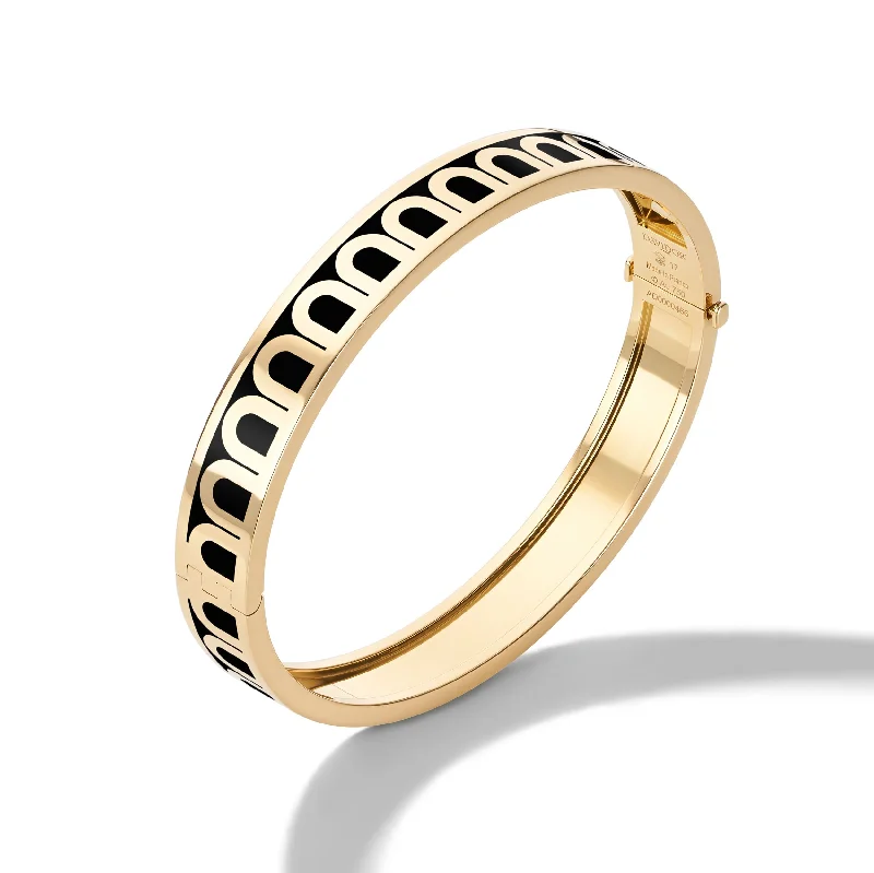 Bold geometric bangles-L'Arc de DAVIDOR Bangle MM, 18k Yellow Gold with Lacquered Ceramic