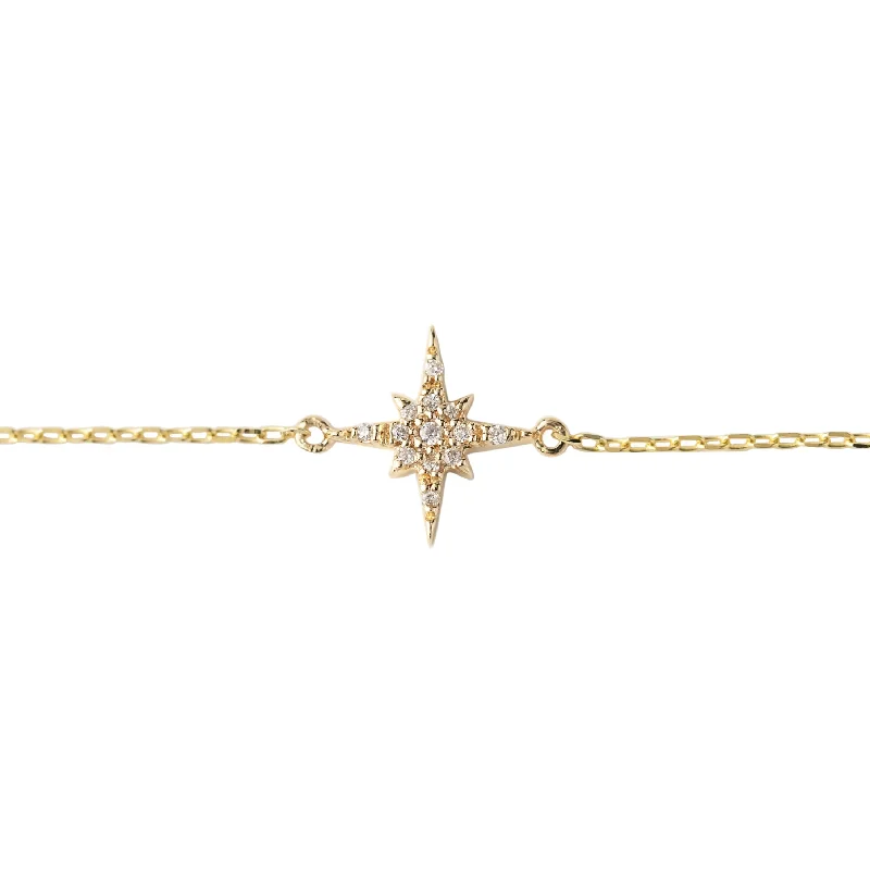 Polished word bangles-Starburst Diamond Bracelet