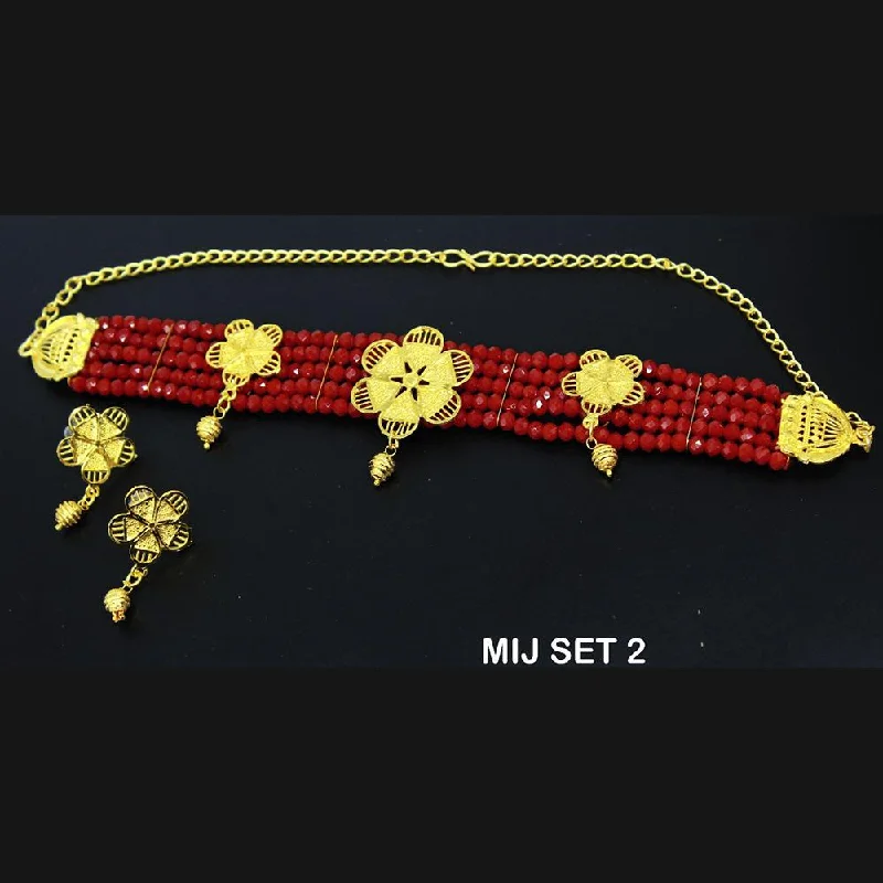 Full moon necklaces-Mahavir Forming Gold Necklace Set - MIJ 2 SET