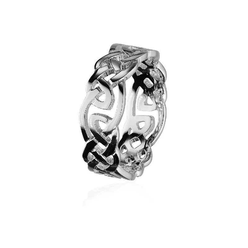 Woven charm rings-Celtic Silver Ring XXR129