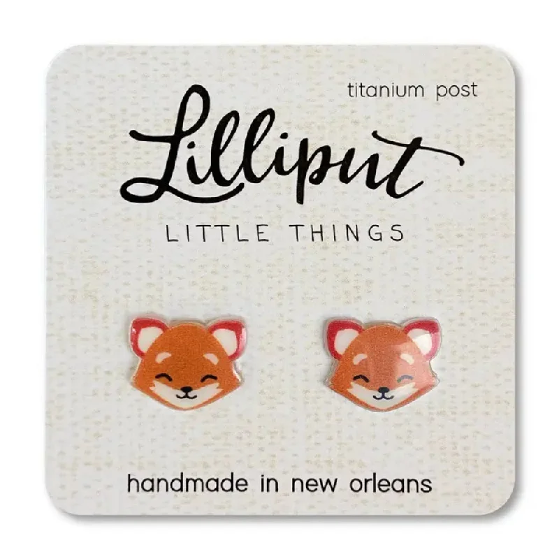 Surf theme earrings-Lilliput Little Things Fox Earrings