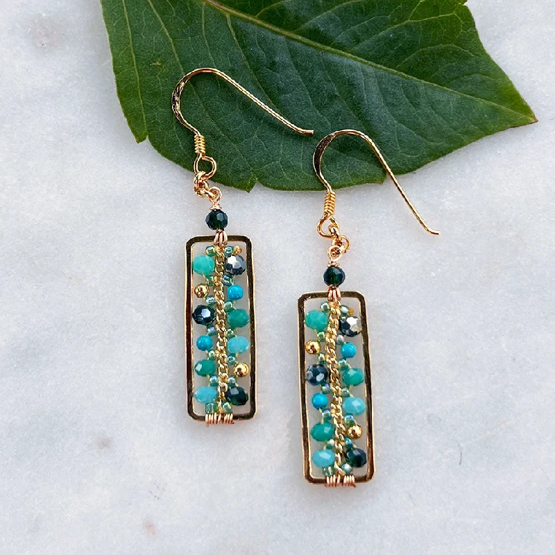 Spirit eye earrings-Delicate Beaded Earrings - Turquoise, Thailand