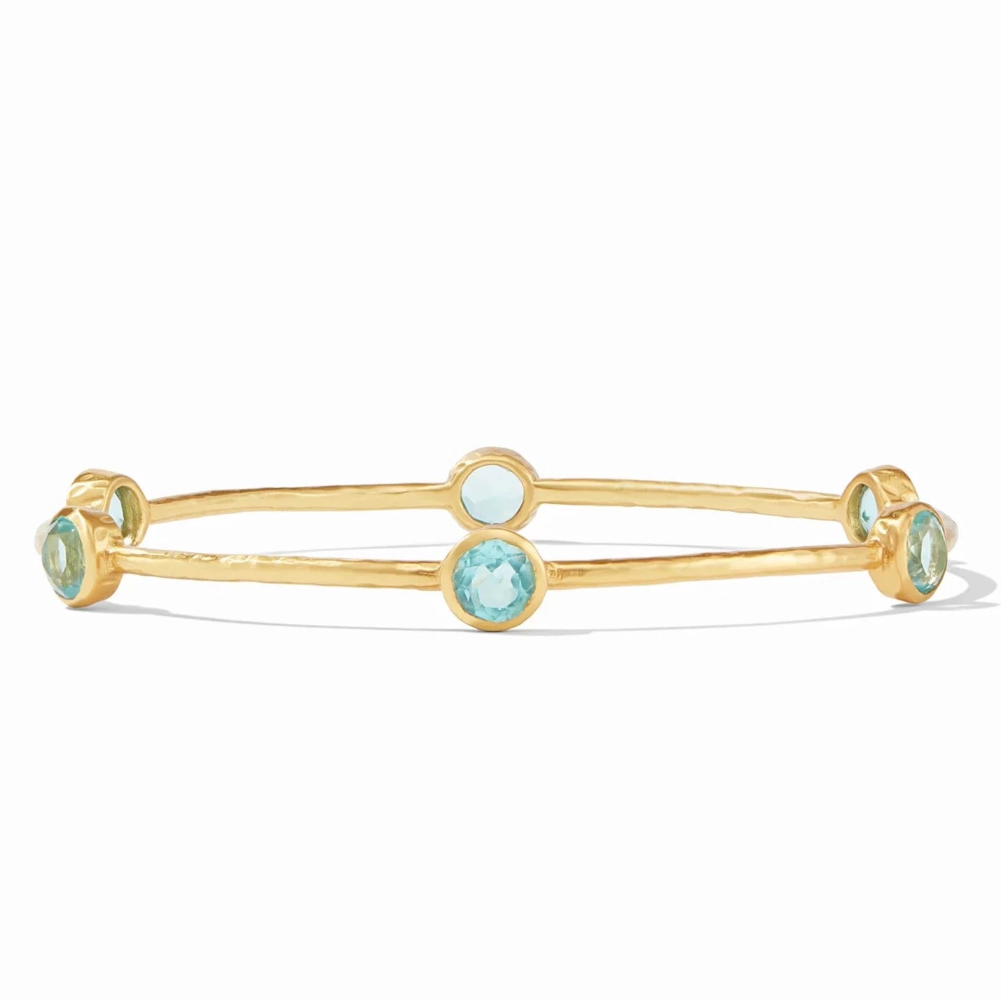 Bead trim bangles-Julie Vos Milano Bangle Bracelet Medium, Bahamian Blue Stones