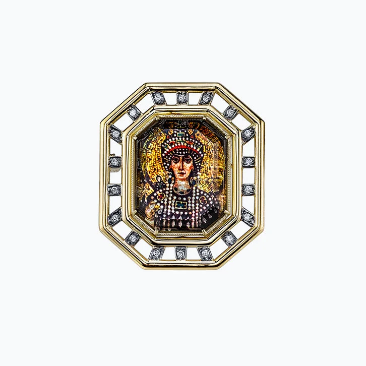 Peace gem brooch-Empress Theodora Spencer Portrait Brooch & Pendant