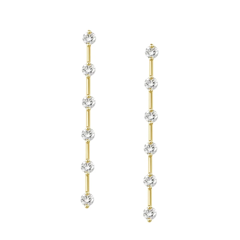 Stellar glow earrings-18k Gold Diamond Dangle Earrings