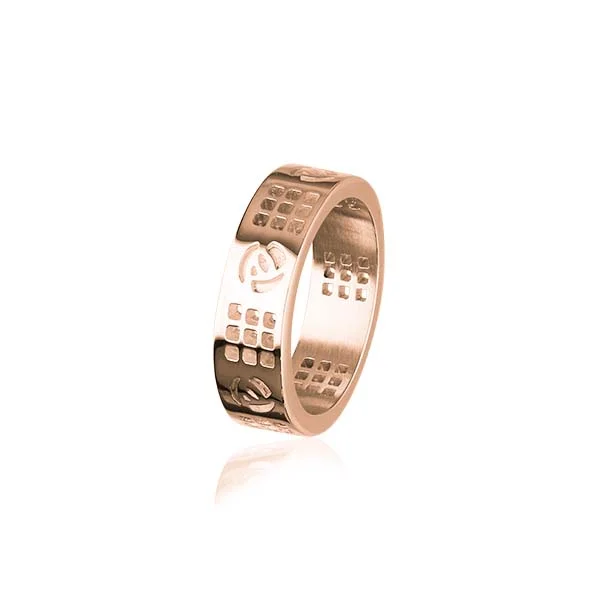 Woven cord rings-Charles Rennie Mackintosh Rose Gold Ring RR192