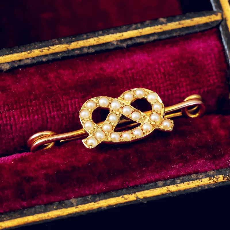 Bold geometric brooch-Sweetest Victorian Lover's Knot Brooch