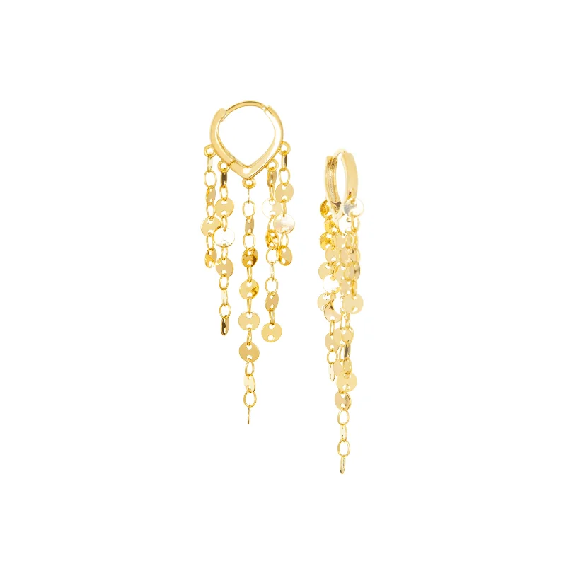 Java charm earrings-fringe huggie earring