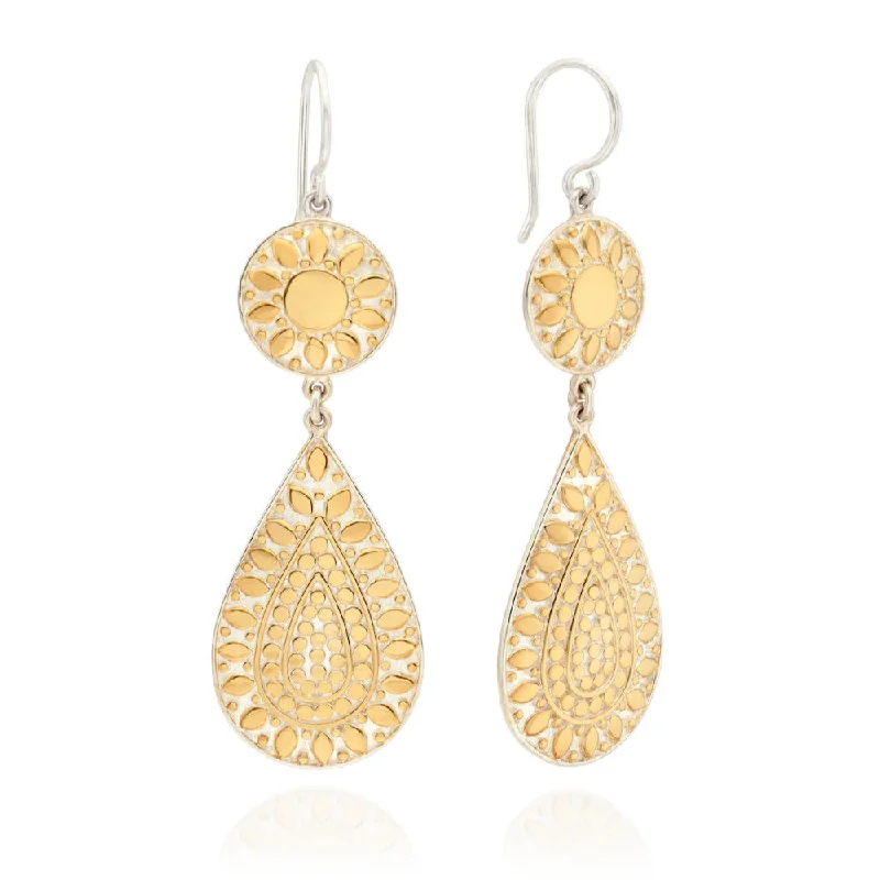 Full moon earrings-Anna Beck Classic Double Drop Flower Earrings