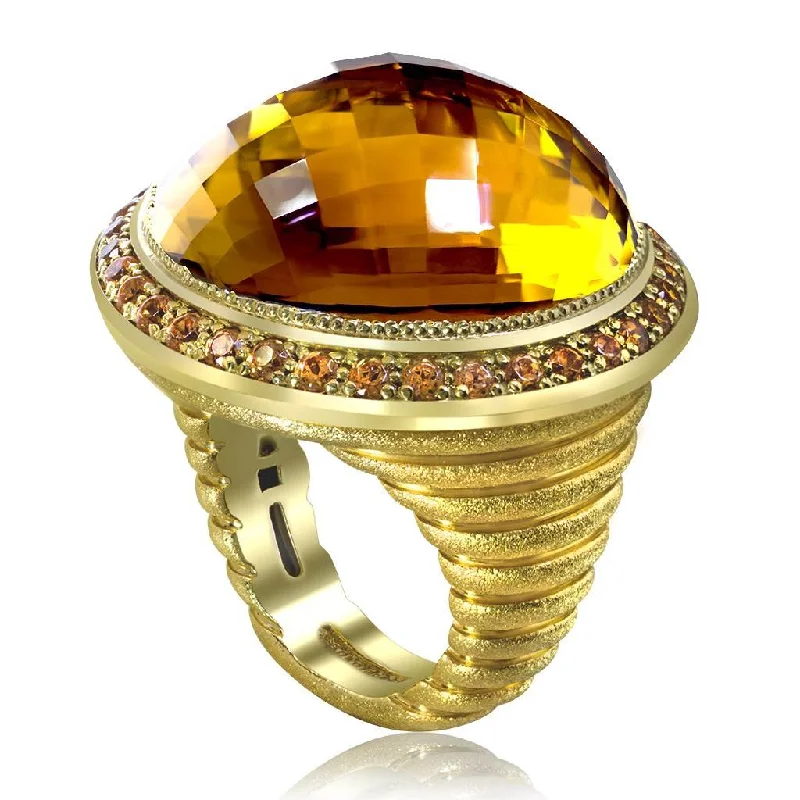 Pure form rings-Gold Symbolica Ring with Citrine & Spessartite Garnet