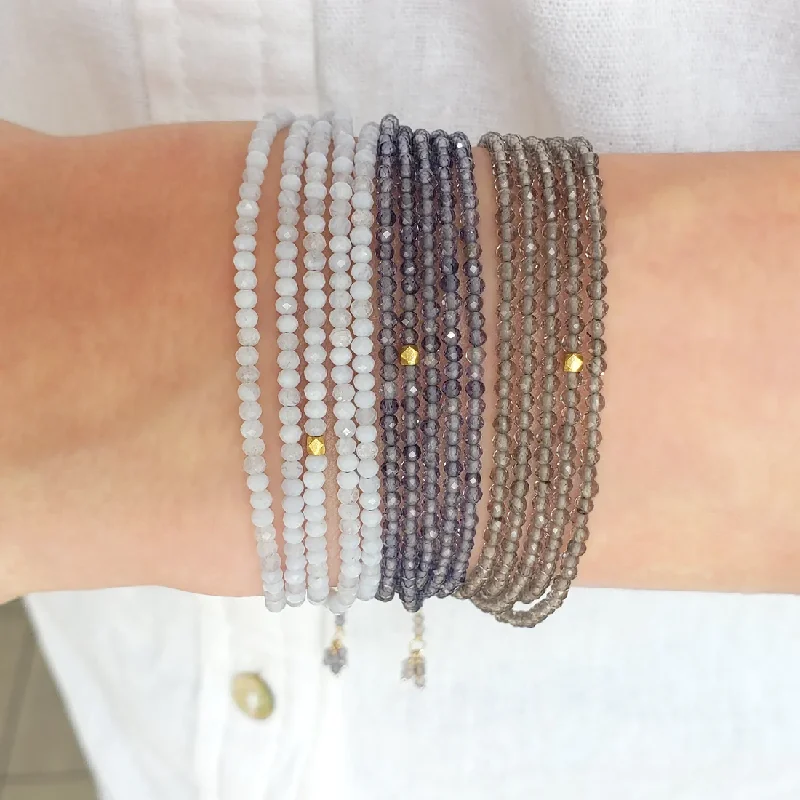 Swirl shape bangles-Iolite Wrap Bracelet