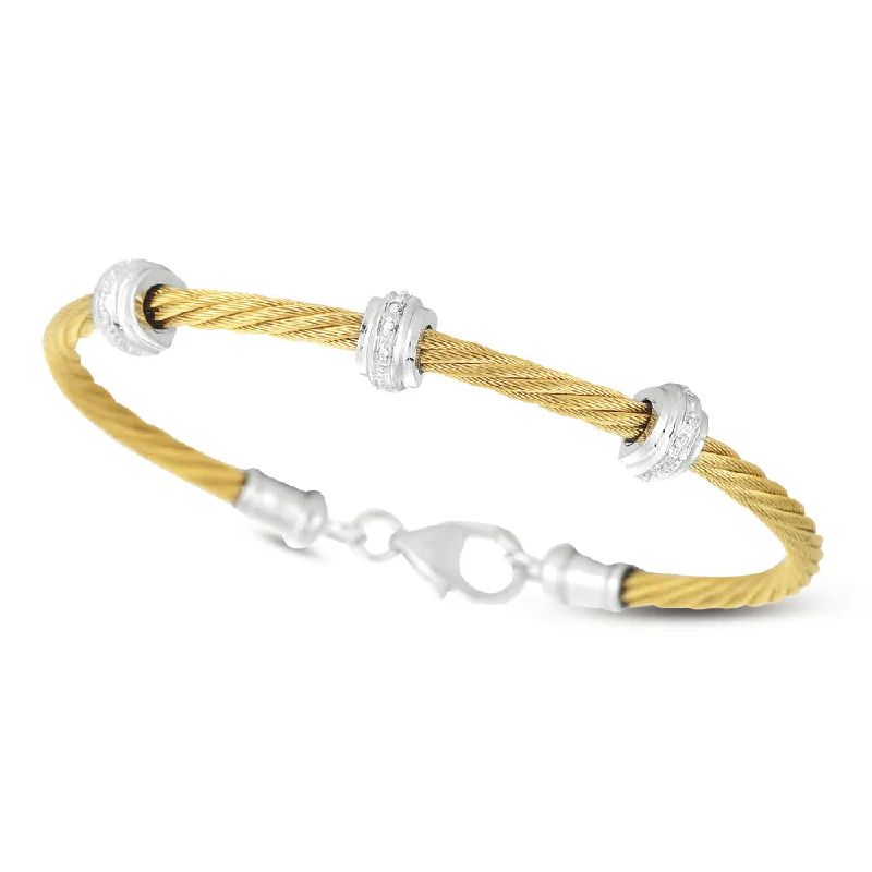 Cord edge bangles-Diamond Cable Bangle