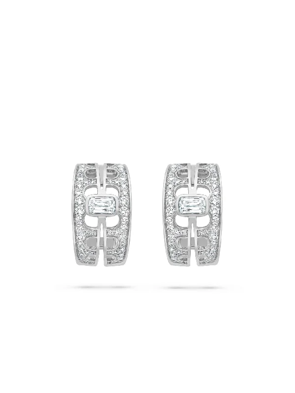 Polished gem earrings-The Boodles National Gallery Collection - Perspective Ashoka Platinum Earrings