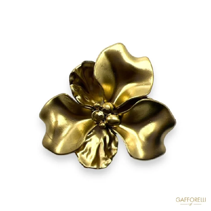 Silk cord brooch-Flower Brooch- Art. D381 - Gafforelli Srl