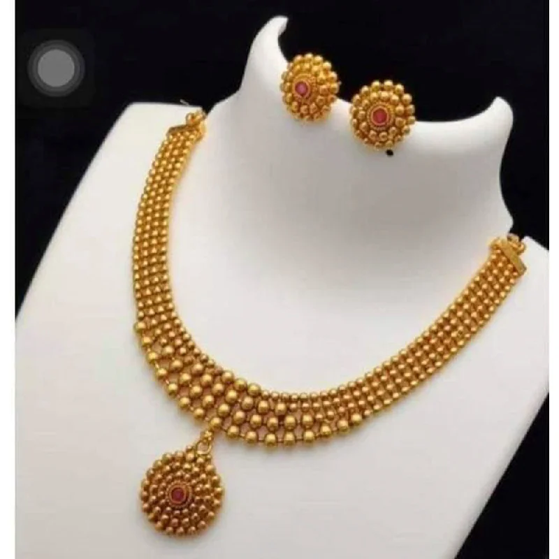 High gloss necklaces-Sai Fashion Gold Plated Necklace Set