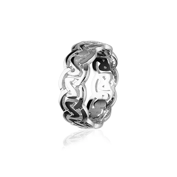 Etched name rings-Celtic Silver Ring XR142