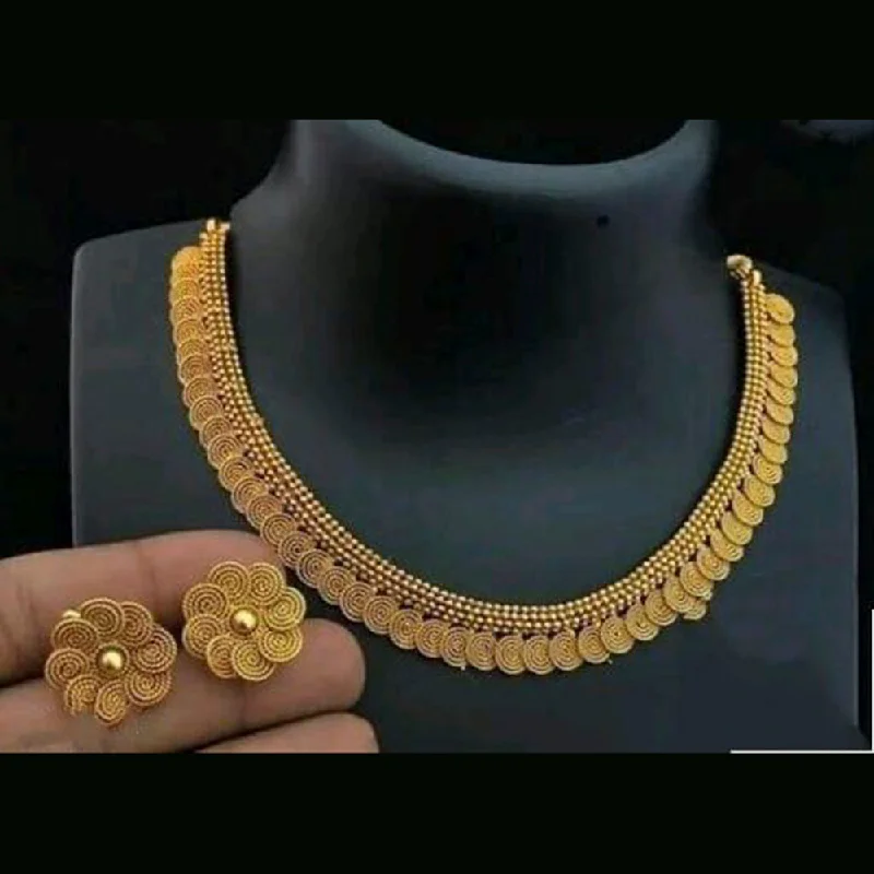 Light filigree necklaces-Sai Fashion Gold Plated Necklace Set