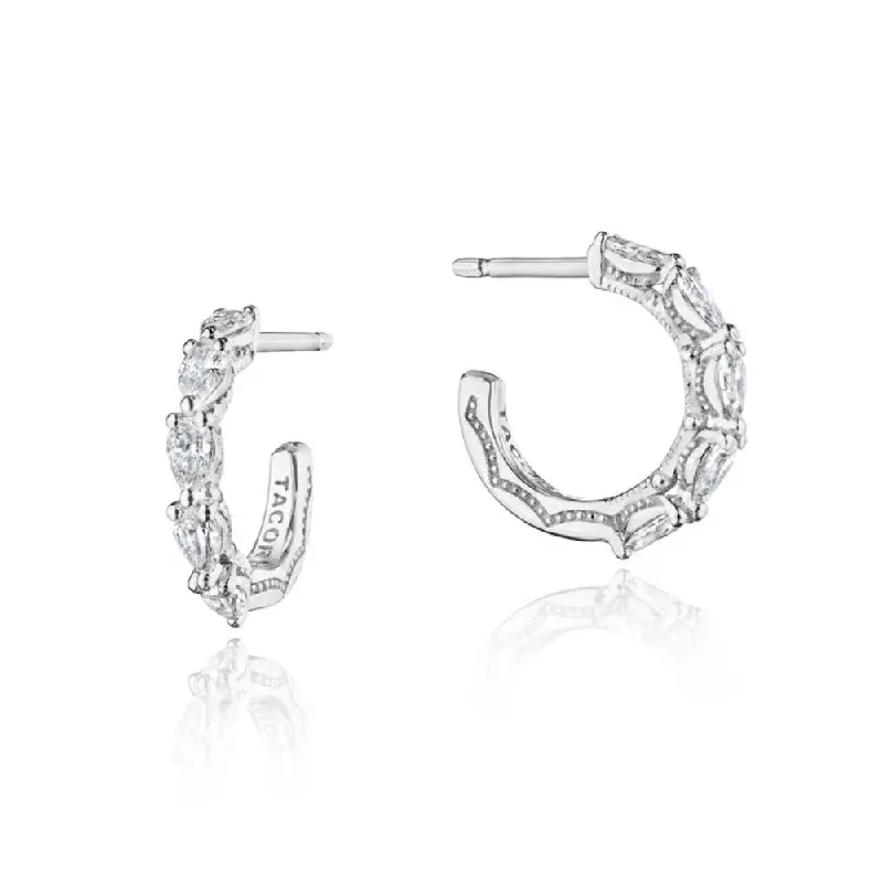 Topaz gem earrings-Tacori 18k Stilla Diamond Hoop Earrings